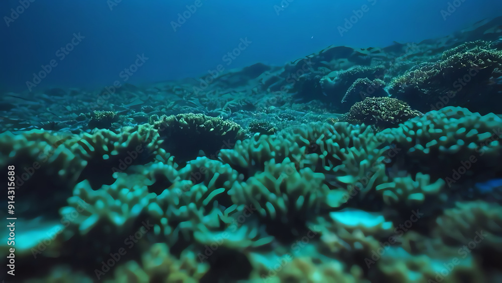 Naklejka premium coral reef in the blue sea