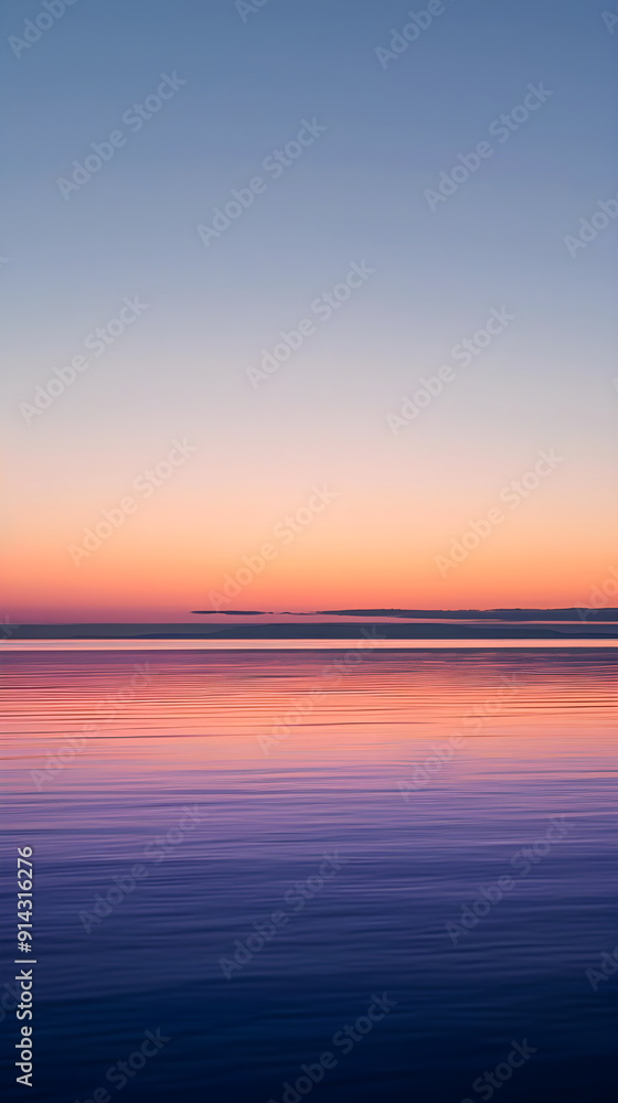 Obraz premium Serene Sunset at Sea: A Harmonious Blend of Pantone Colors Reflecting the Beauty of Nature at Dusk