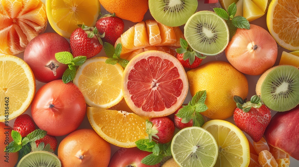 A vibrant assortment of fresh fruits including citrus and berries, perfect for healthy eating and vibrant recipes. A vibrant assortment of fresh fruits including citrus and berries, perfect for healthy eating and vibrant recipes.