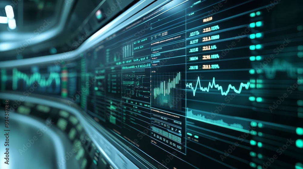 High-Tech Financial Market Data Display High-Tech Financial Market Data Display