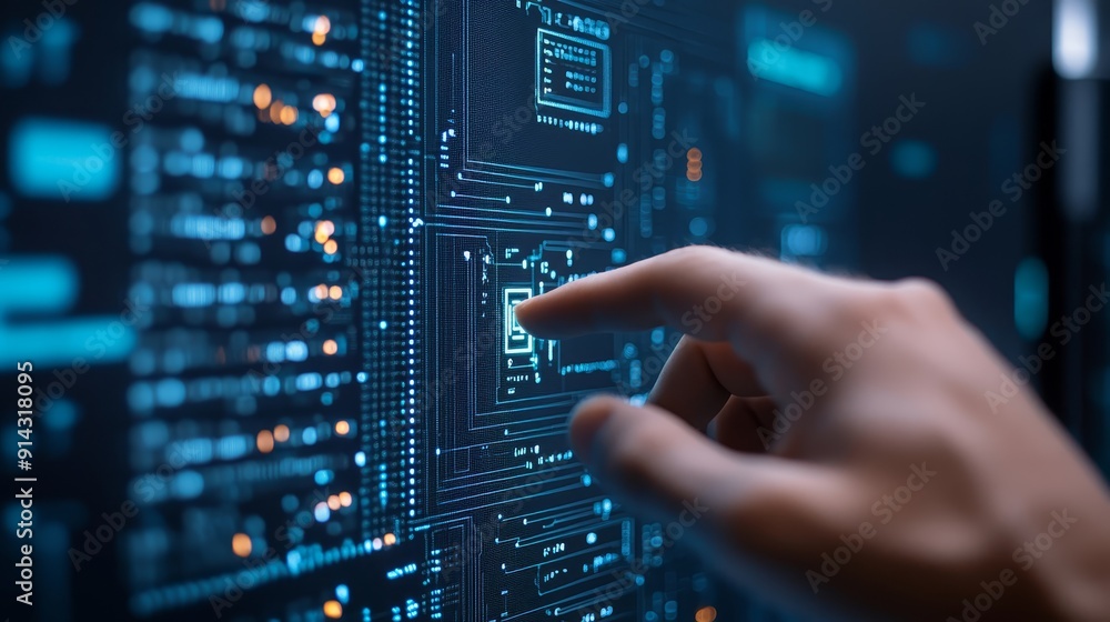 Hand Interacting with Digital Interface Hand Interacting with Digital Interface