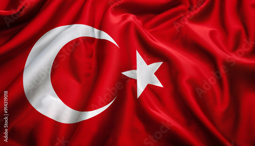 Simple wavy background for the Turkish flag