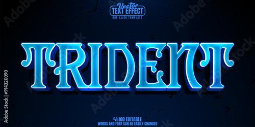 Trident editable text effect, customizable aqua and water 3d font style
