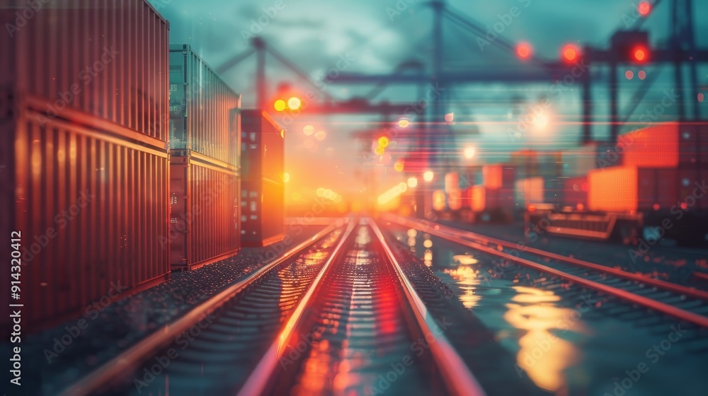 Fototapeta premium Logistics and transportation blurred background