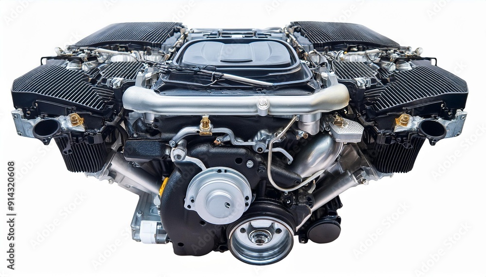 Modern Car engines isolated on white background Modern Car engines isolated on white background
