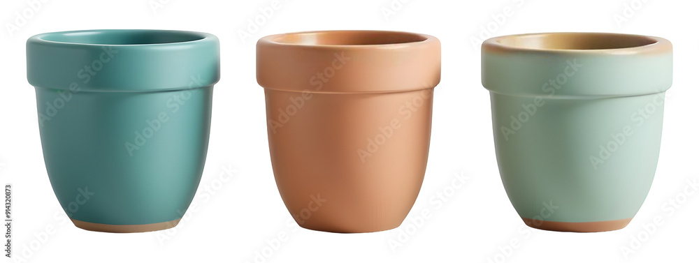 Set Ceramic plant pots isolated on transparent background
Set Ceramic plant pots isolated on transparent background