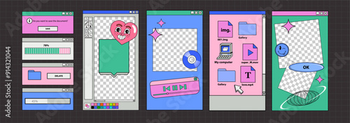 Vaporwave colorful story template.