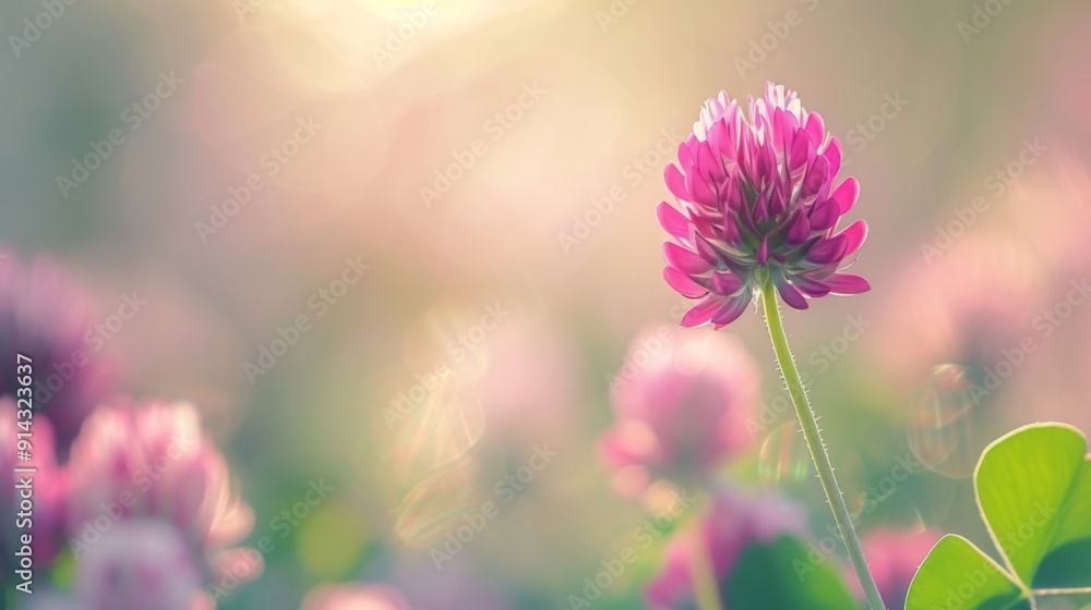 Obraz premium Red clover wildflower in a natural setting
