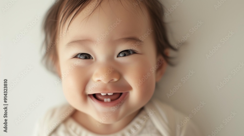 Smiling baby with a clean white background Smiling baby with a clean white background