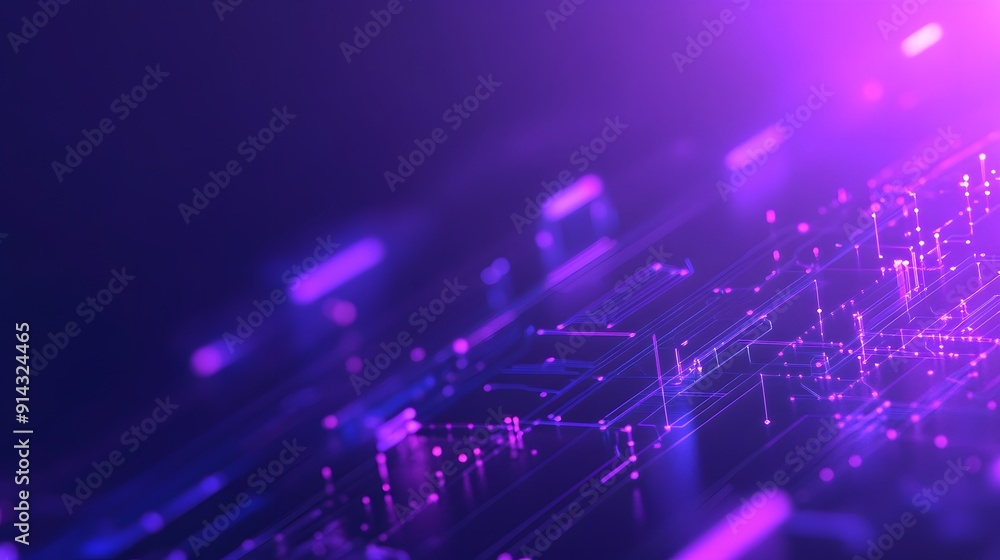 Fototapeta premium Abstract background with glowing neon lights and tech circuits, perfect for innovative technology themed designs and futuristic concepts.