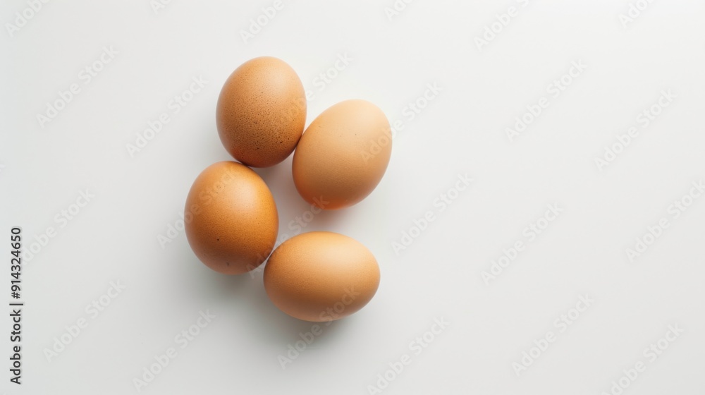 Arrange brown eggs on a clean white background Arrange brown eggs on a clean white background