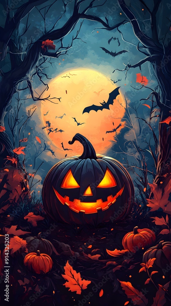 Fototapeta premium Halloween party design template for Halloween party poster