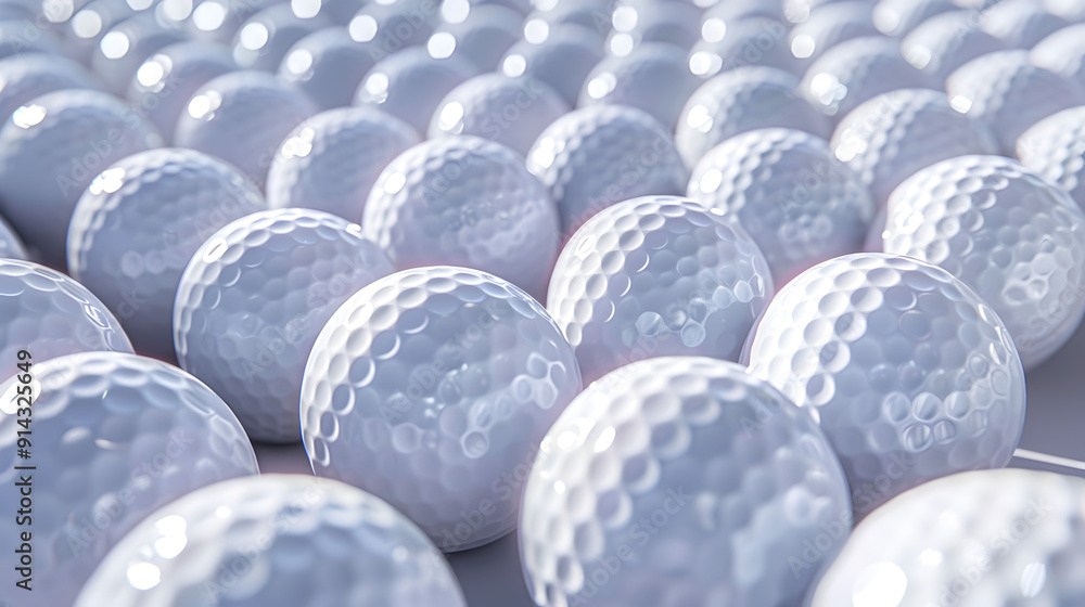 A bunch of white golf balls are shown in a row A bunch of white golf balls are shown in a row