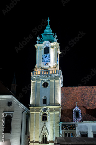 Photography quiet authentic empty street of the old town of bratislava