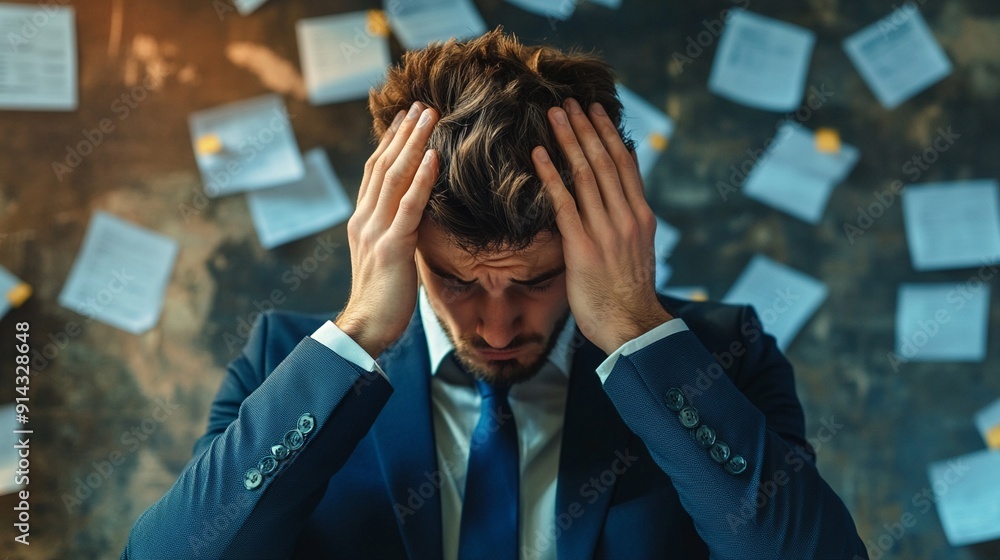 Entrepreneur anxious about business survival Entrepreneur anxious about business survival