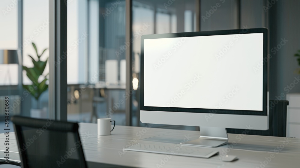 Computer screen in a corporate office setting. Computer screen in a corporate office setting.