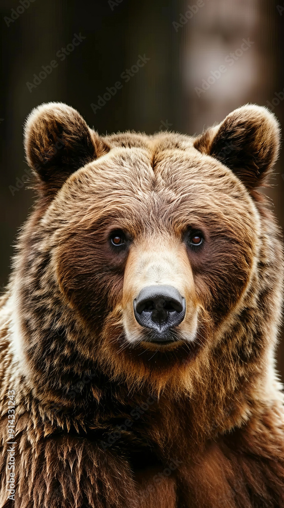 Majestic brown bear close-up portrait in natural habitat Majestic brown bear close-up portrait in natural habitat