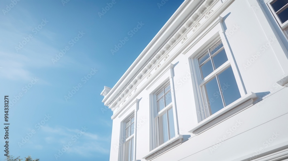 Modern apartment buildings on a sunny day with a blue sky. Facade of a modern apartment building Modern apartment buildings on a sunny day with a blue sky. Facade of a modern apartment building