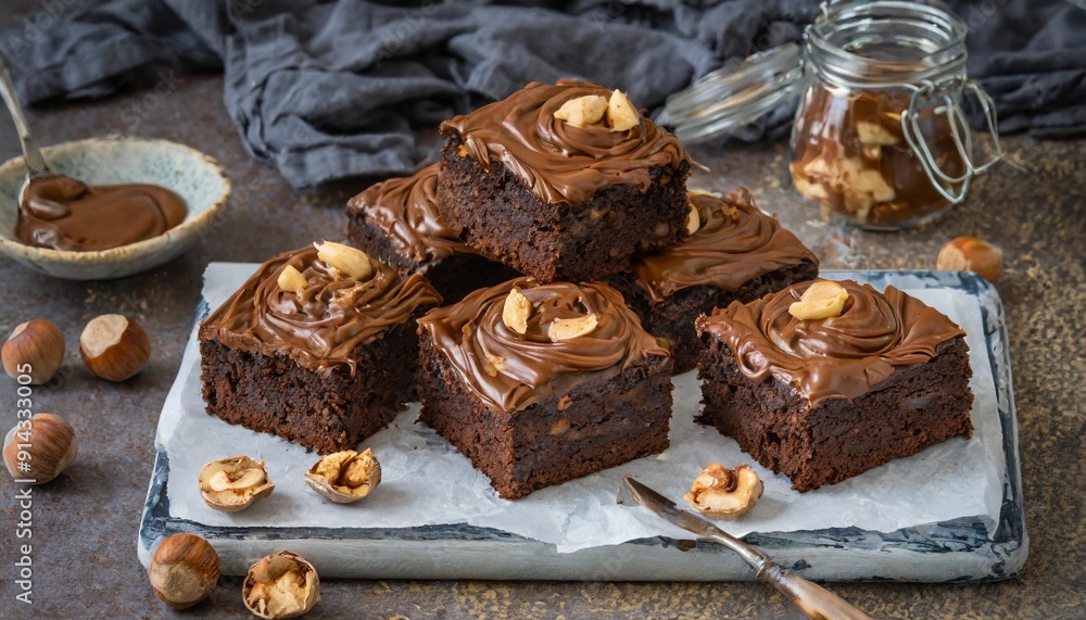 Chocolate Hazelnut Brownies with Nutella Swirl Chocolate Hazelnut Brownies with Nutella Swirl