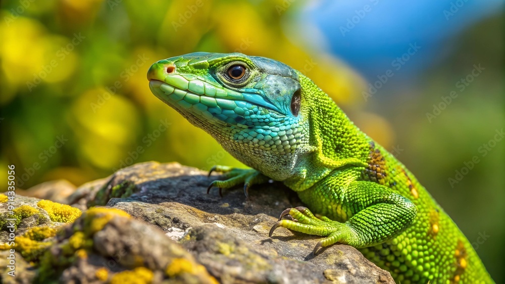 Emerald Jewel of the Kaiserstuhl: A Western Green Lizard Basking in the Sunshine Generative AI Emerald Jewel of the Kaiserstuhl: A Western Green Lizard Basking in the Sunshine Generative AI