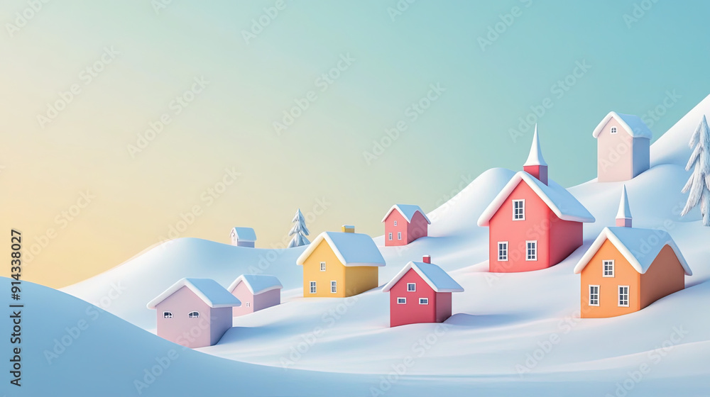 ski resort in background of winter landscape with mountains ski resort in background of winter landscape with mountains