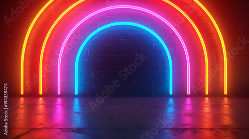 Vibrant Neon Archway for Your Next Design Project