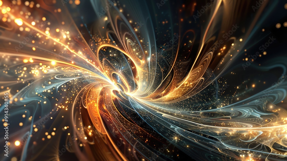Obraz premium A mesmerizing swirl of colors and lights, creating an ethereal and dynamic abstract artwork that captivates the viewer's imagination.