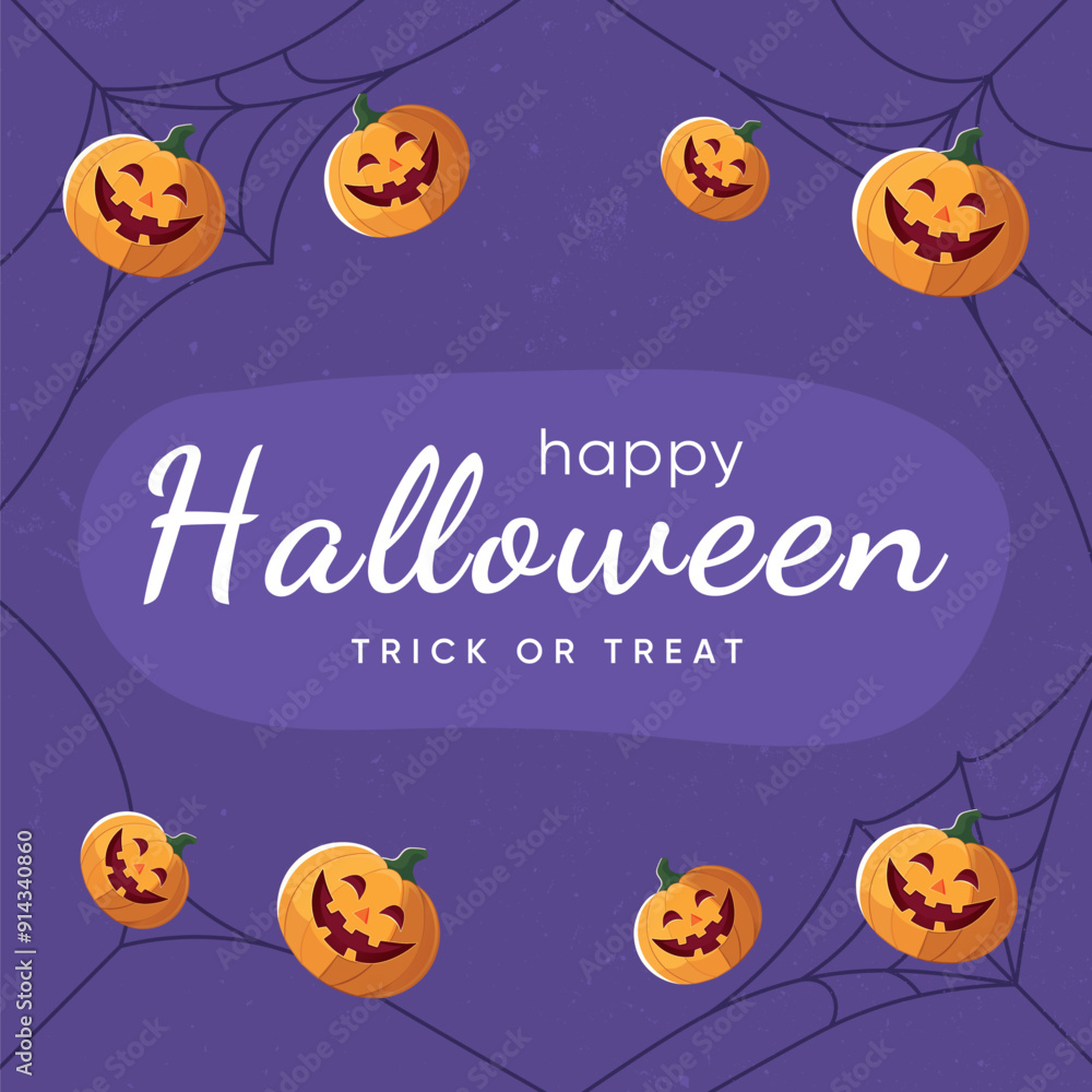 Naklejka premium Happy Halloween party poster vector illustration