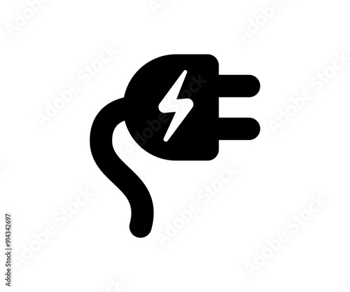 Vector plug icon. Outlet cable charger icon symbol.