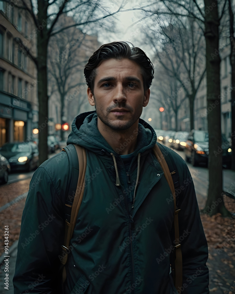 Retrato hombre joven de turismo en una ciudad Retrato hombre joven de turismo en una ciudad