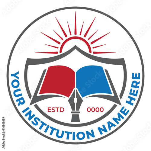 School logo design template and customizable education logo ideas
