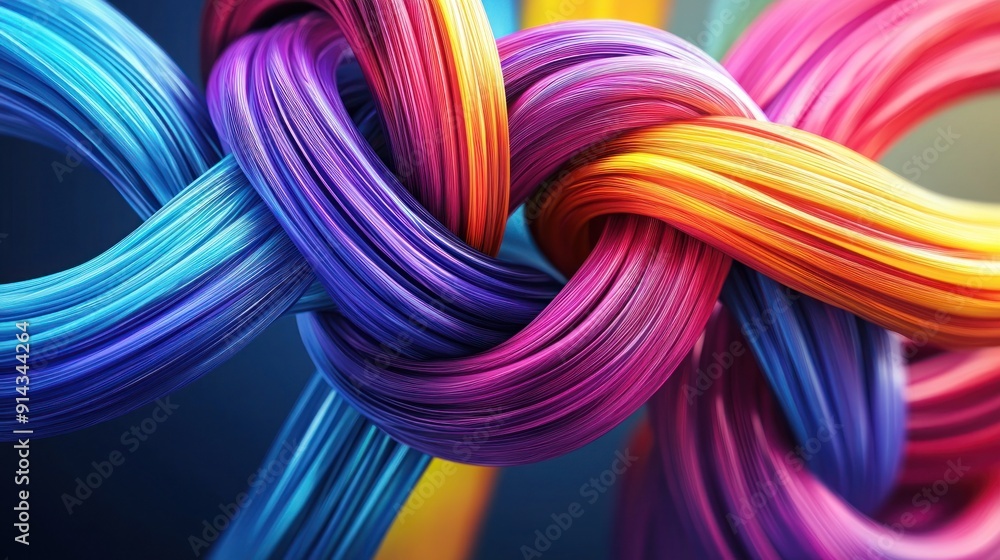 Abstract Colorful Intertwined Threads Abstract Colorful Intertwined Threads
