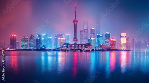 Shanghai beautiful skyline at night