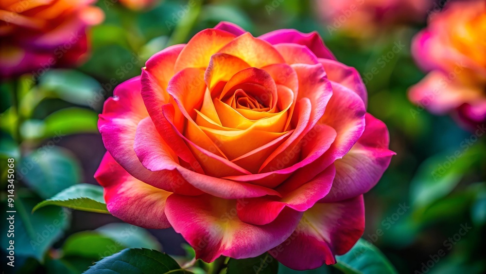 A Single Rose in a Burst of Color, Photographed Up Close AI Generated A Single Rose in a Burst of Color, Photographed Up Close AI Generated