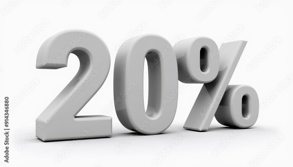 20 percent off 3D text typography. Promotion, discount, offer concept banner design. 20 percent off 3D text typography. Promotion, discount, offer concept banner design.