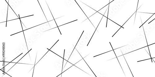 Diagonal of random line pattern vector. Seamless pattern of random lines, chaotic line.