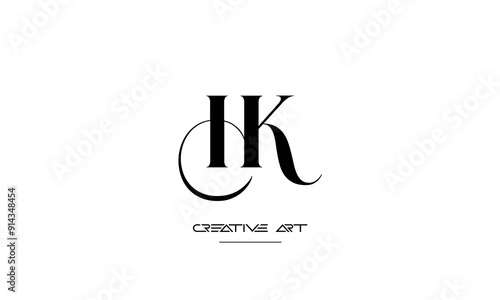 HK, KH, H, K abstract letters logo monogram