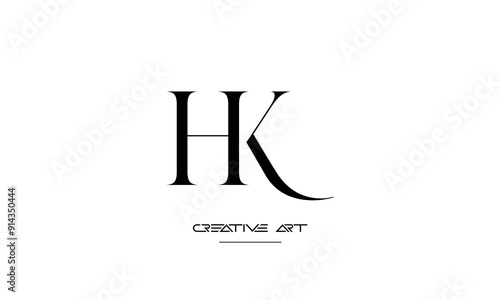 HK, KH, H, K abstract letters logo monogram
