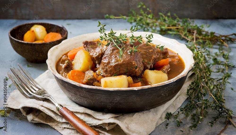Hearty Beef Stew with Root Vegetables and Fresh Thyme Hearty Beef Stew with Root Vegetables and Fresh Thyme
