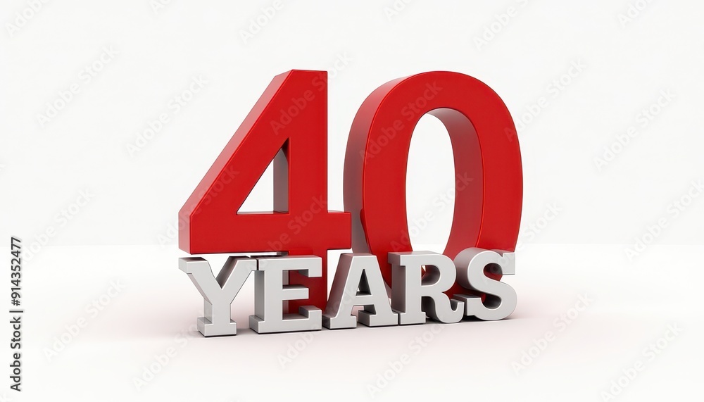 40 forty years anniversary 3D text typography illustration. Celebration, party, ceremony concept graphic element. 40 forty years anniversary 3D text typography illustration. Celebration, party, ceremony concept graphic element.