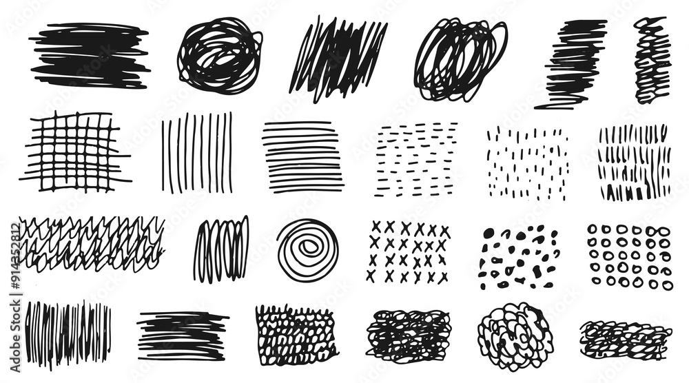 Set of different brush stroke texture. Marker drawing, grunge doodles, charcoal scribbles, brush strokes. Abstract shapes and curves set. Hand drawn pencil doodles. Set of different brush stroke texture. Marker drawing, grunge doodles, charcoal scribbles, brush strokes. Abstract shapes and curves set. Hand drawn pencil doodles.