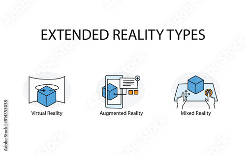 Future-Ready Reality Technology hand drawn Icons.