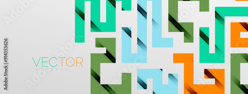 Color bend lines with shadow texture effect. Vector Illustration For Wallpaper, Banner, Background, Card, Book Illustration, landing page