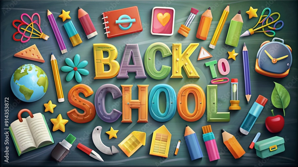 Back To School Typography and Welcome Back To School Text Illustration Back To School Typography and Welcome Back To School Text Illustration