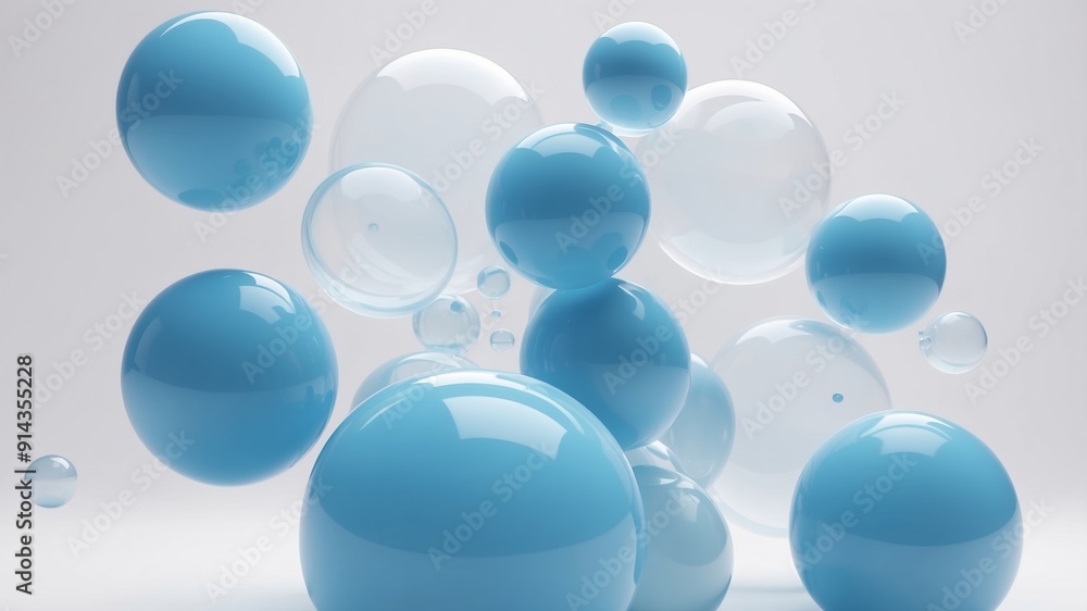 Background for presentations. White background blue balls 3D illustration Background for presentations. White background blue balls 3D illustration