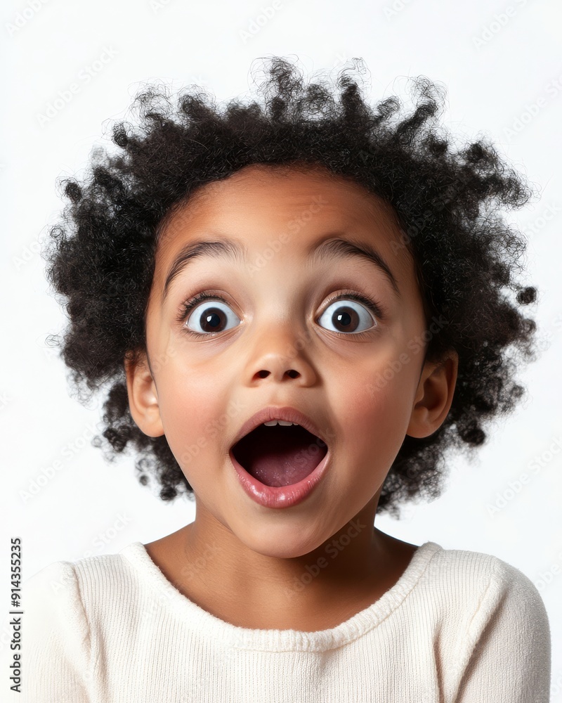 A child beams with excitement and amazement, eyes wide in delight A child beams with excitement and amazement, eyes wide in delight