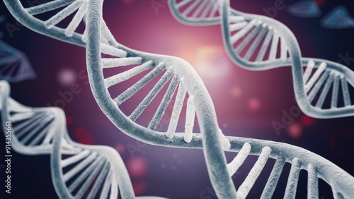 3D Rendering of DNA Structure and Genetic Biotechnology photo