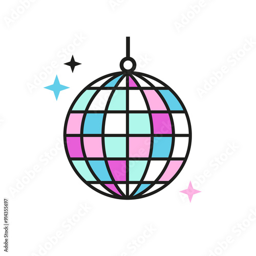 Disco ball icon.Isolated on white background