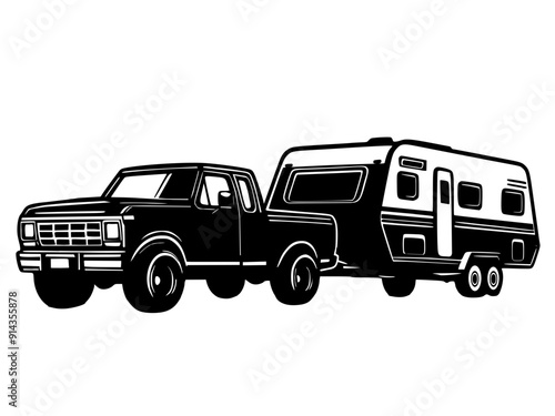 Pick up truck trailer towing travel camping caravan 