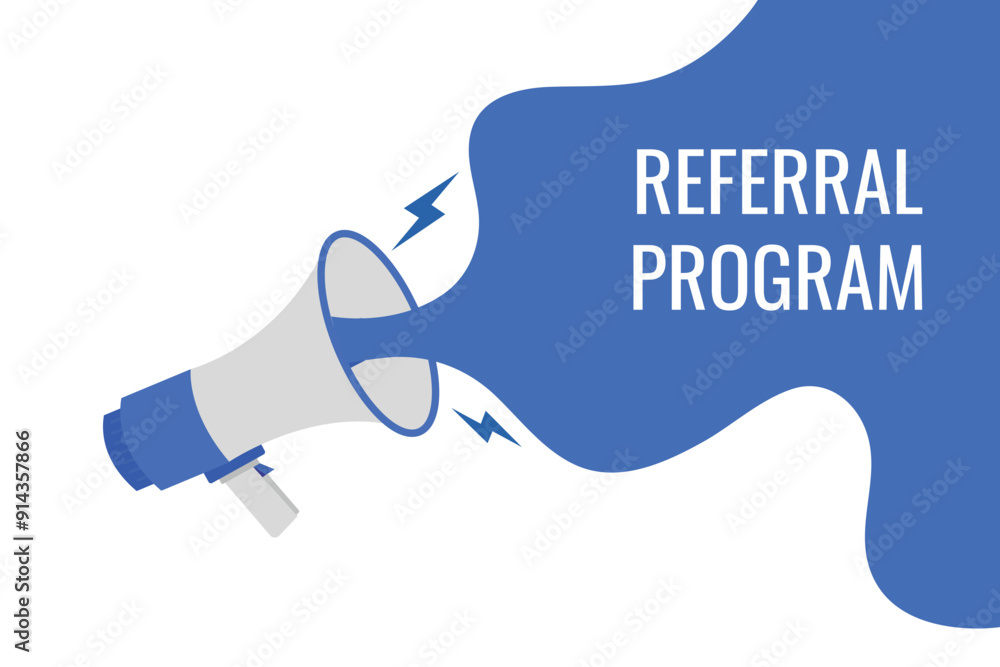 referral program button, banner, label, template for website. referral program text with colorful megaphone icon
referral program button, banner, label, template for website. referral program text with colorful megaphone icon